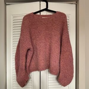 Cozy Pink Crew Neck Sweater